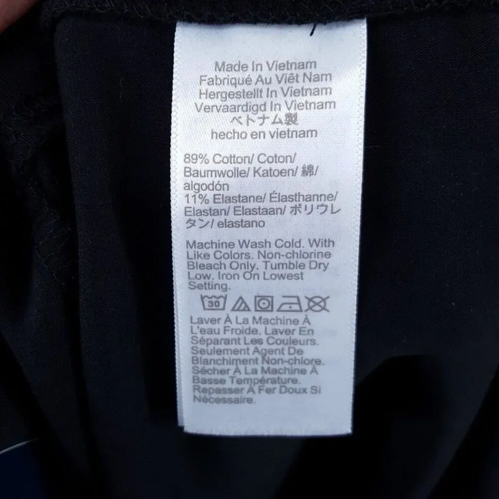 J CREW Leggings Womens XL Black Pull On Capri Stretch Cotton Blend